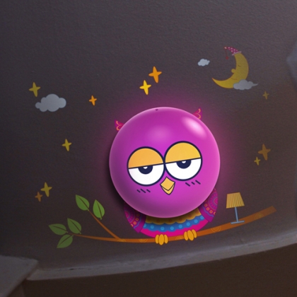 Stickers Angel Owl Wall Night Light, light-operated and Eco-friendly
