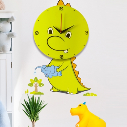 Novel Design Angry Dragon Wall Decoration 3D DIY Wall Stickers with Clocks