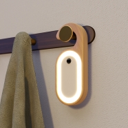 Portable Motion Sensor Light Doorknob Message Board Night Light Wooden Wireless Battery LED Night Light for Bedroom Bath