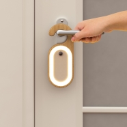 Portable Motion Sensor Light Doorknob Message Board Night Light Wooden Wireless Battery LED Night Light for Bedroom Bath