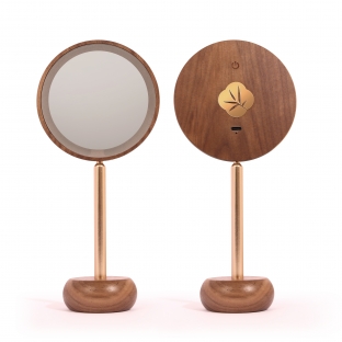 Wooden Traditional Rechargeable Desktop Handheld LED Mirror Lamp