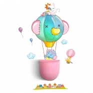 Nursery Wall Stickers with Canister, Novelty Sundries Organizer and Storage, Flying Balloon