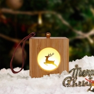 Vintage Wood Lamp Christmas Elk Lamp Chinese Style Atmosphere Night Light