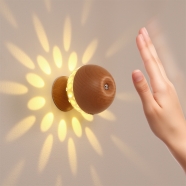 Smart Gesture Control Light,Rechargeable Led Light Portable Wooden Ambient Wall light,Sensing Magic Lantern for children