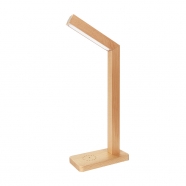 Wood Wireless Charging Desk Lamp,Touch C...