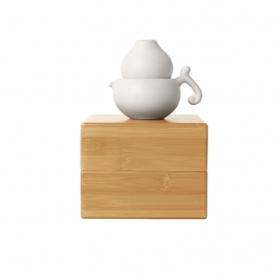 白石葫芦（一壶一杯茶具）-陶瓷版